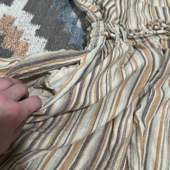 Free People striped strapless wide leg jumper with cute string belt - Picture 8 of 13